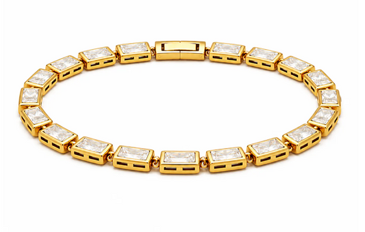 Monroe Baguette Bezel Tennis Bracelet - Gold