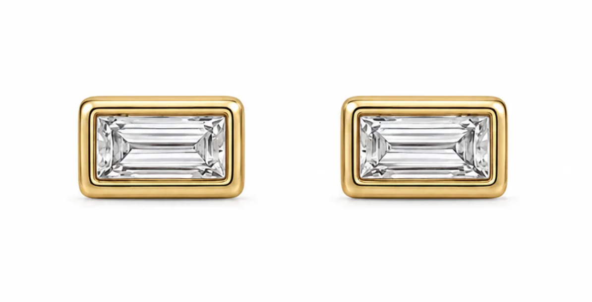 Bardot Baguette Earring - Gold