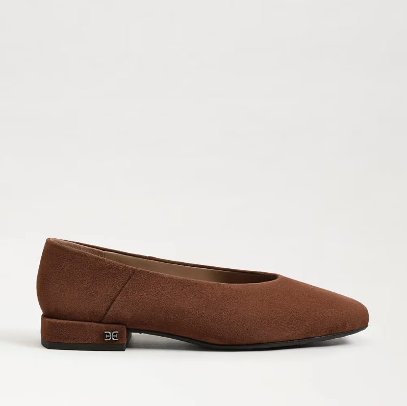 Kasey Square Toe Ballet Flat - Terra Toffee Suede