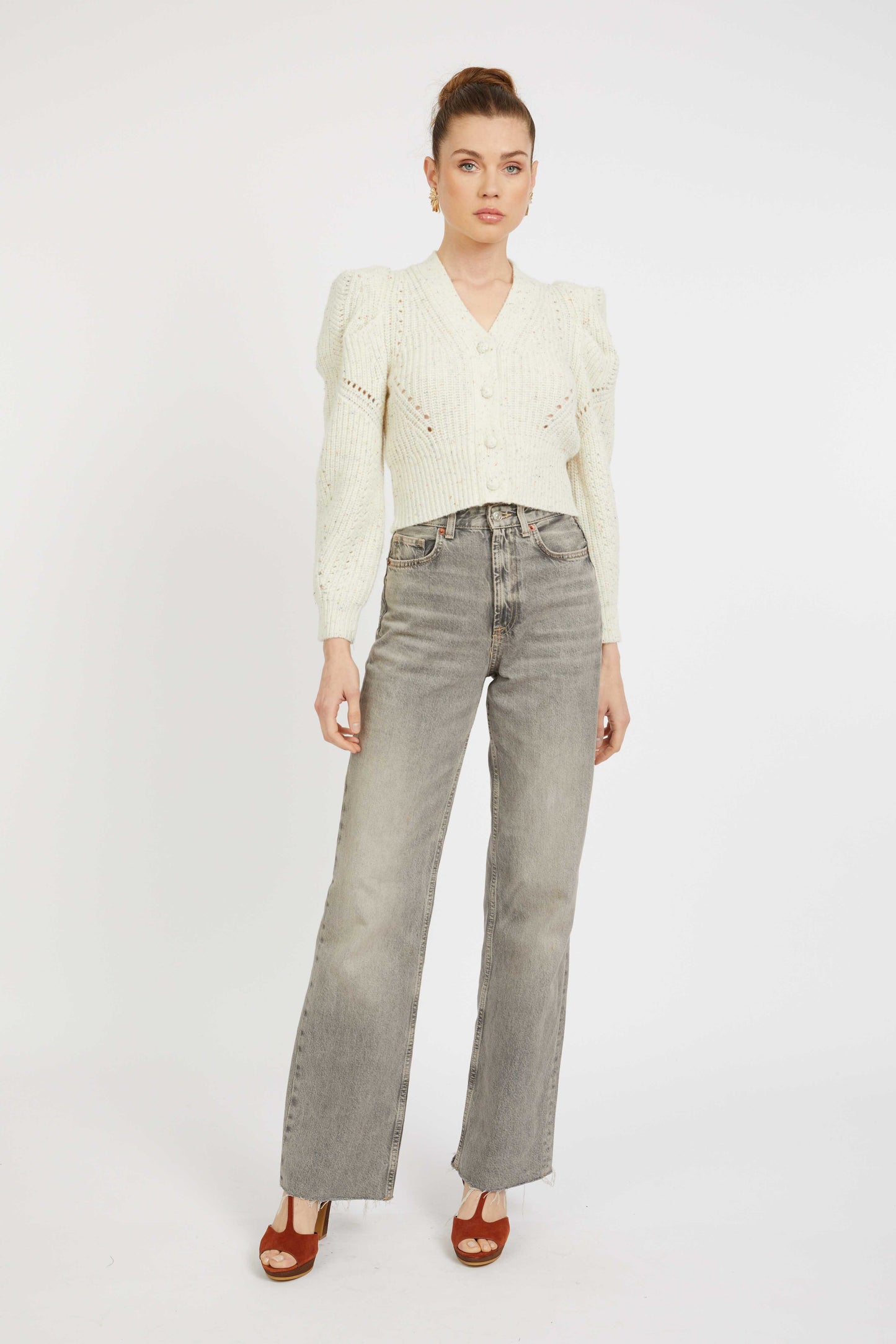 Audra Sweater in Antique White / Gray Morn