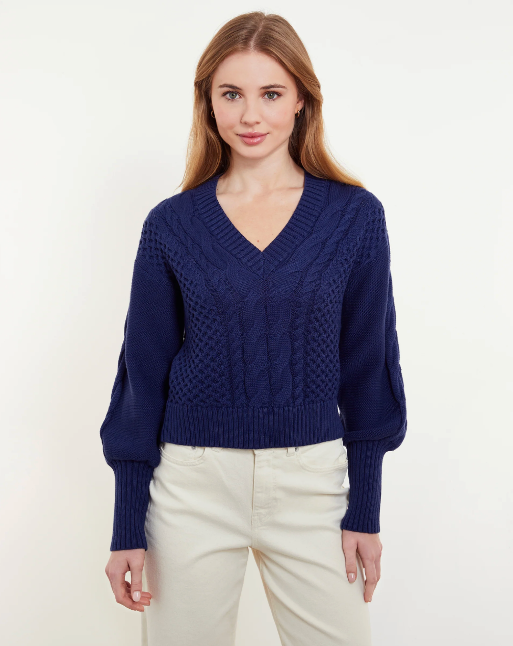 Anna Cable V-Neck