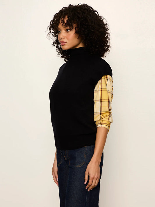 Mock Neck Sweater Shell - Black