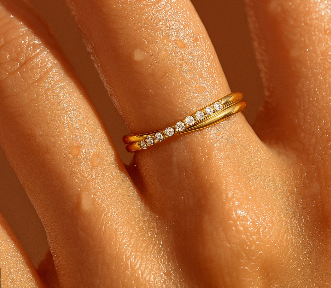 Sheldon Interlocking Ring - Gold - 6