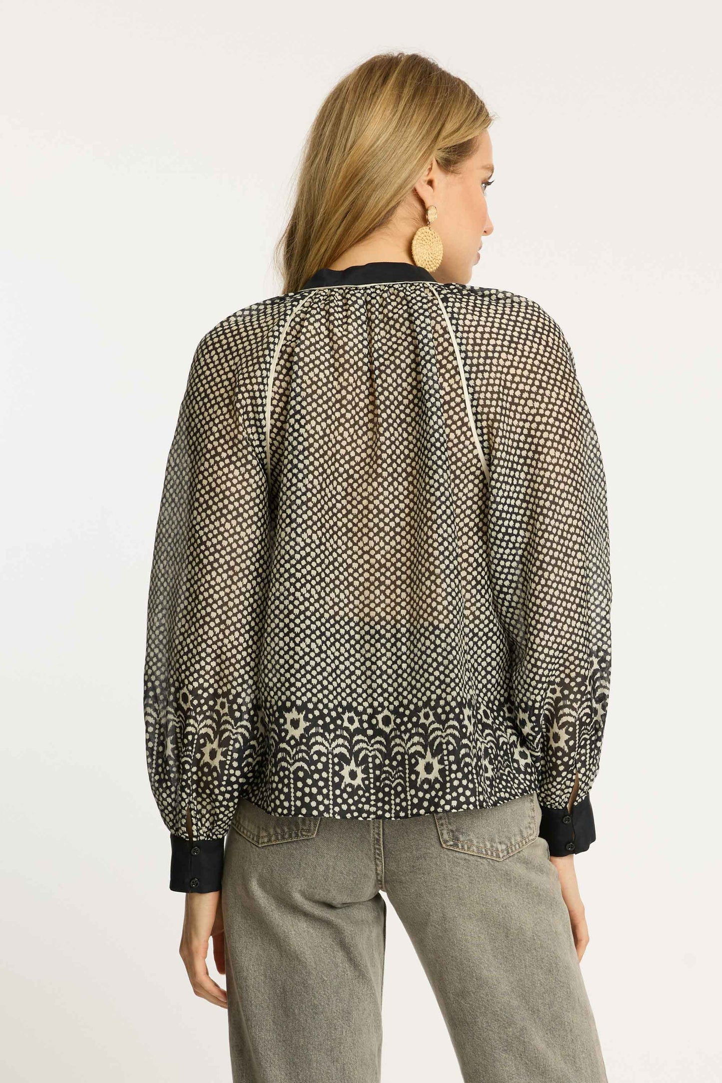 Sophie Top in Indigo Dot