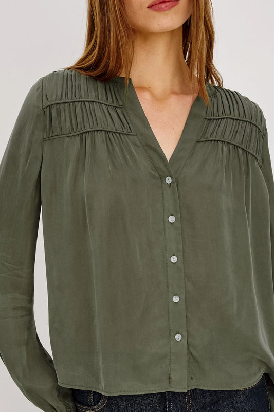 Cadence Top - Washed Olive