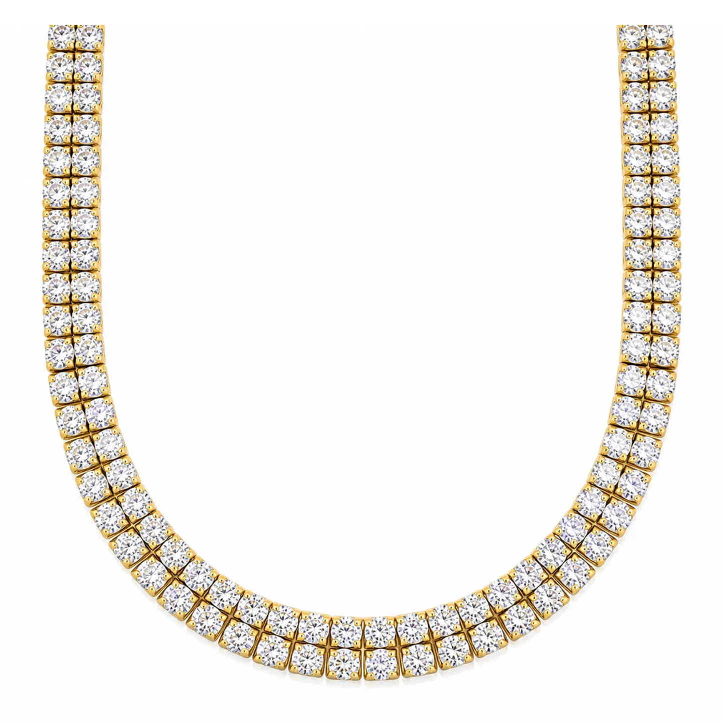 Rosie Double Tennis Choker Necklace- Gold