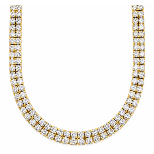Rosie Double Tennis Choker Necklace- Gold