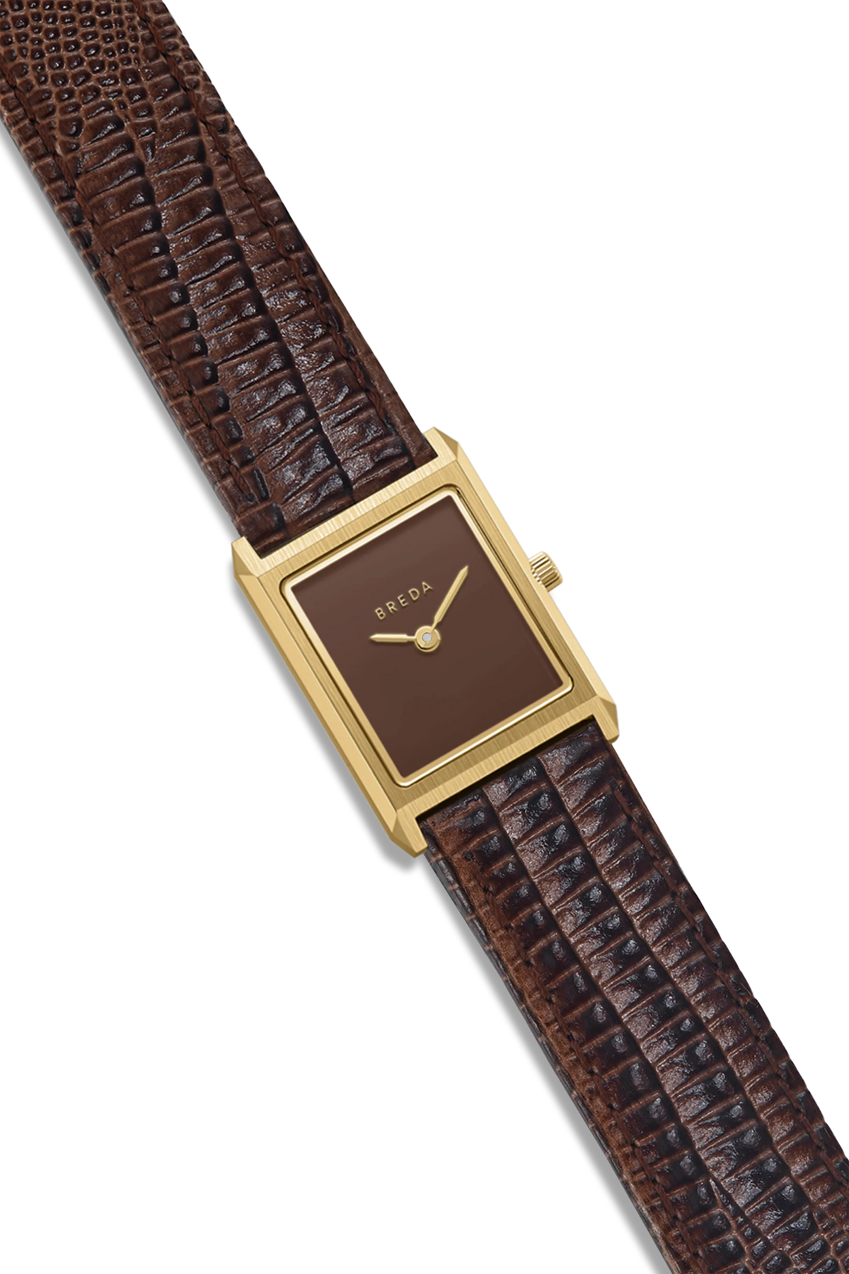 Virgil Embossed Lizard Watch - Brown