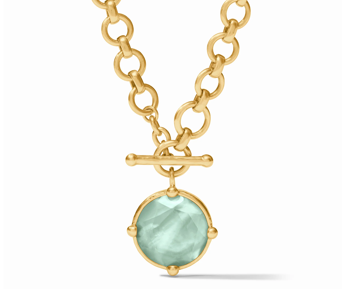 Honeybee Solitaire Necklace - Iridescent Aquamarine