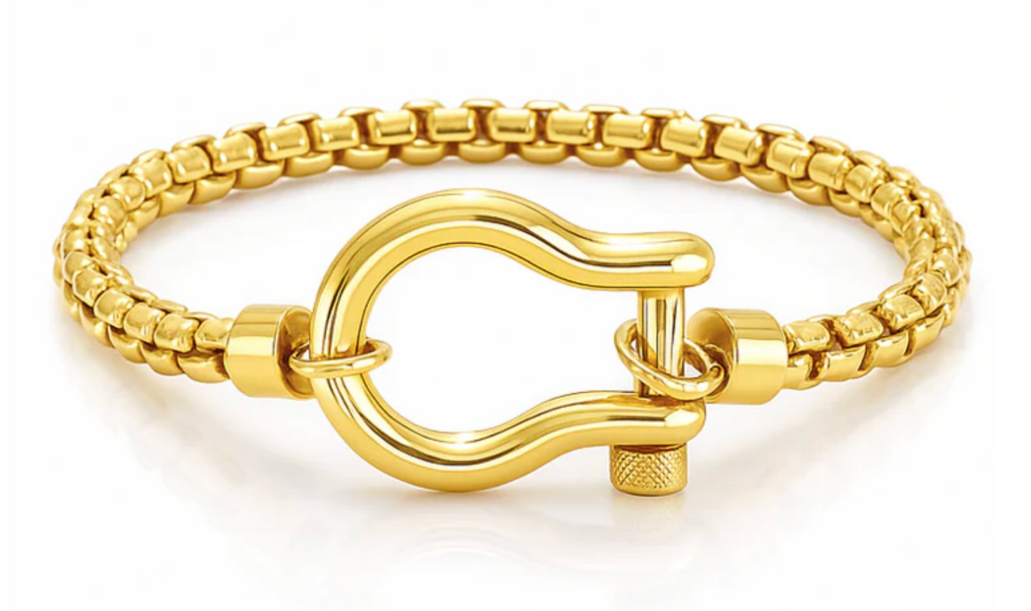 Clarkson Shackle Bracelet - Gold
