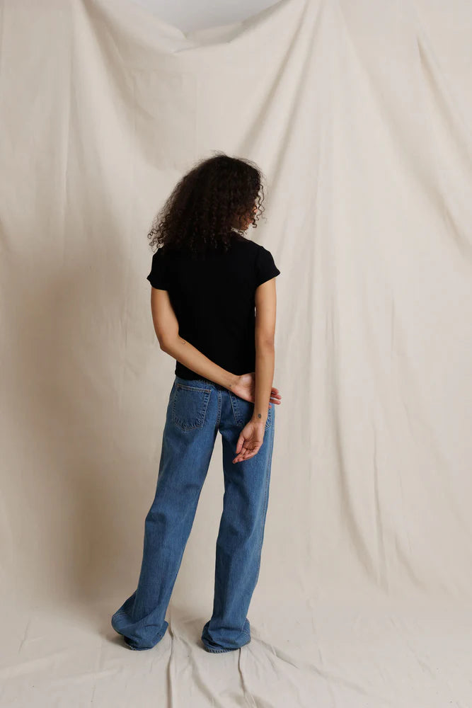 Macy Rib Tee - True Black