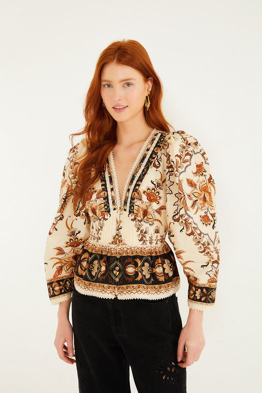 Majestic Garden Sand Blouse