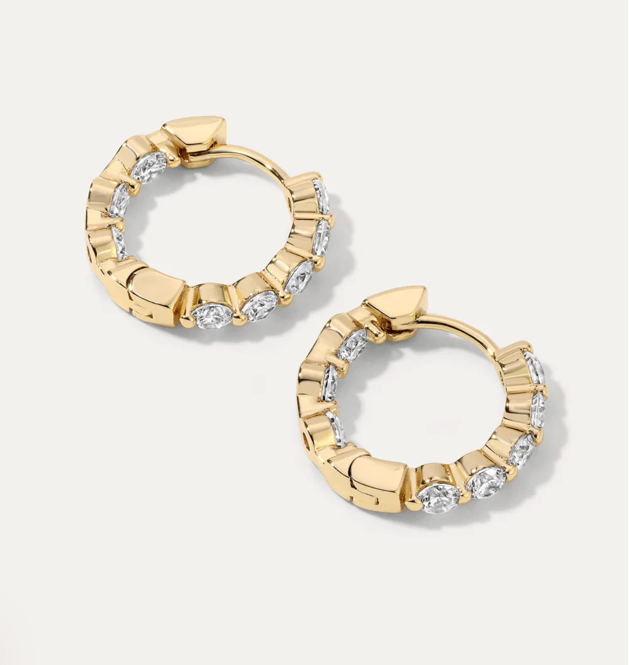 Shea Hoops - Gold/White CZ