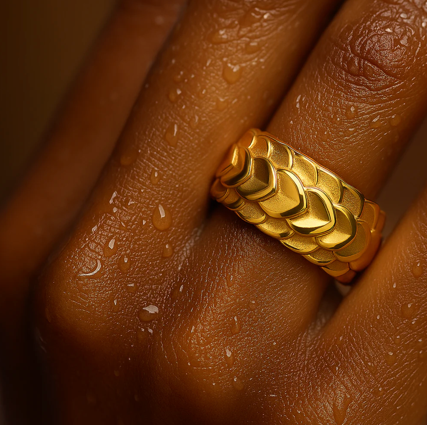 Charlize Fish Ring - 7 - Gold