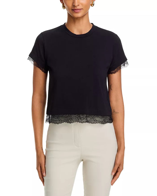 Christella Lace Combo Top - Black