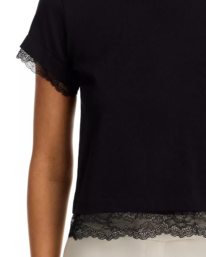 Christella Lace Combo Top - Black