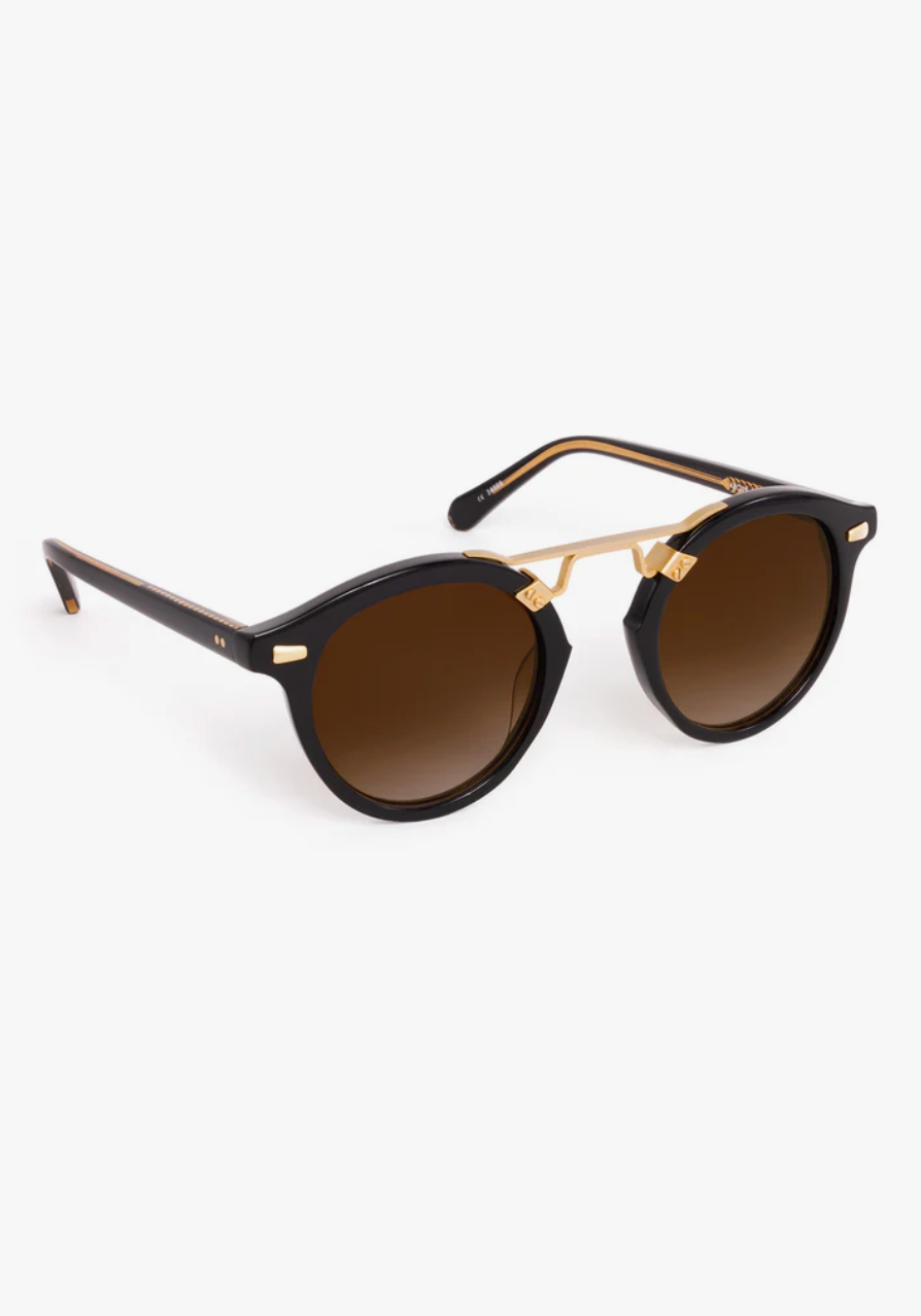 STL II Sunglasses - Black/Black Tea 18K