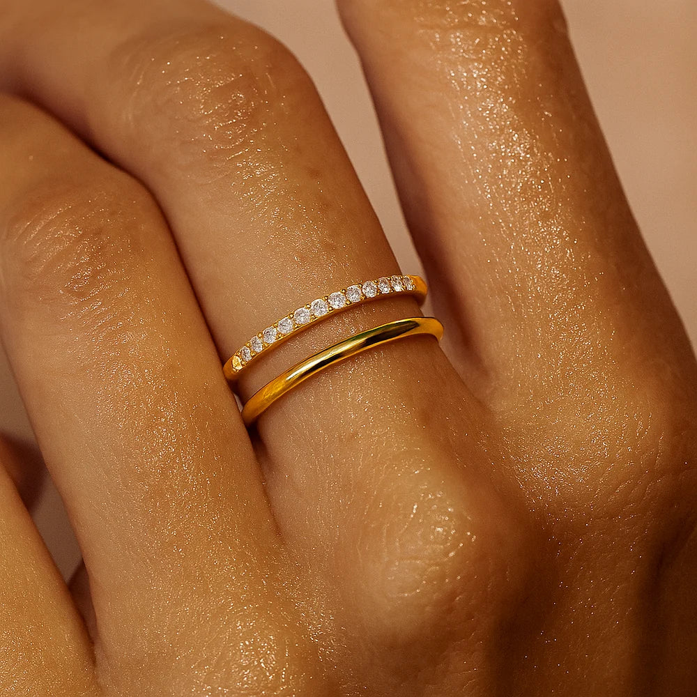 Tarryn Double Ring - Gold - 9