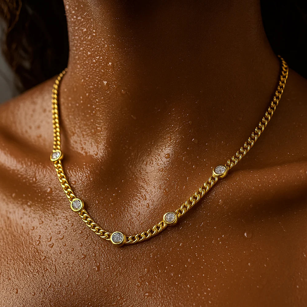 Ellery Bezel Necklace - Gold