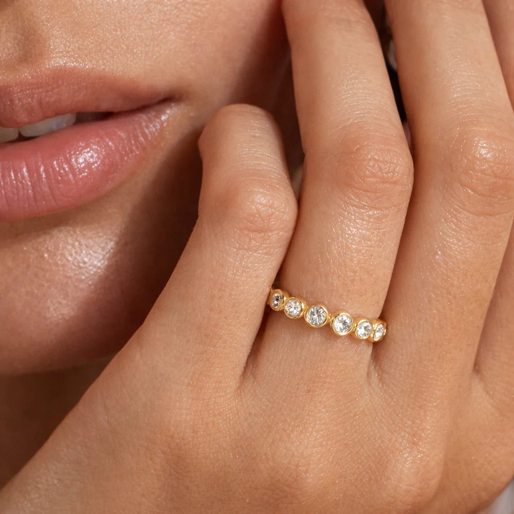 Maude Bezel Eternity Ring - Gold - 6