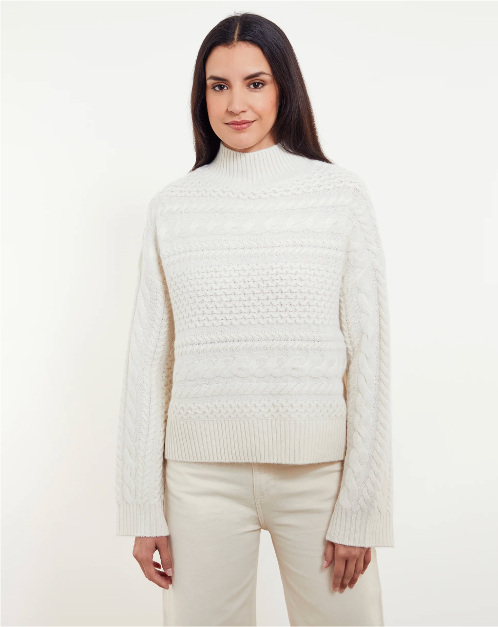 Misha Cable Mock Neck