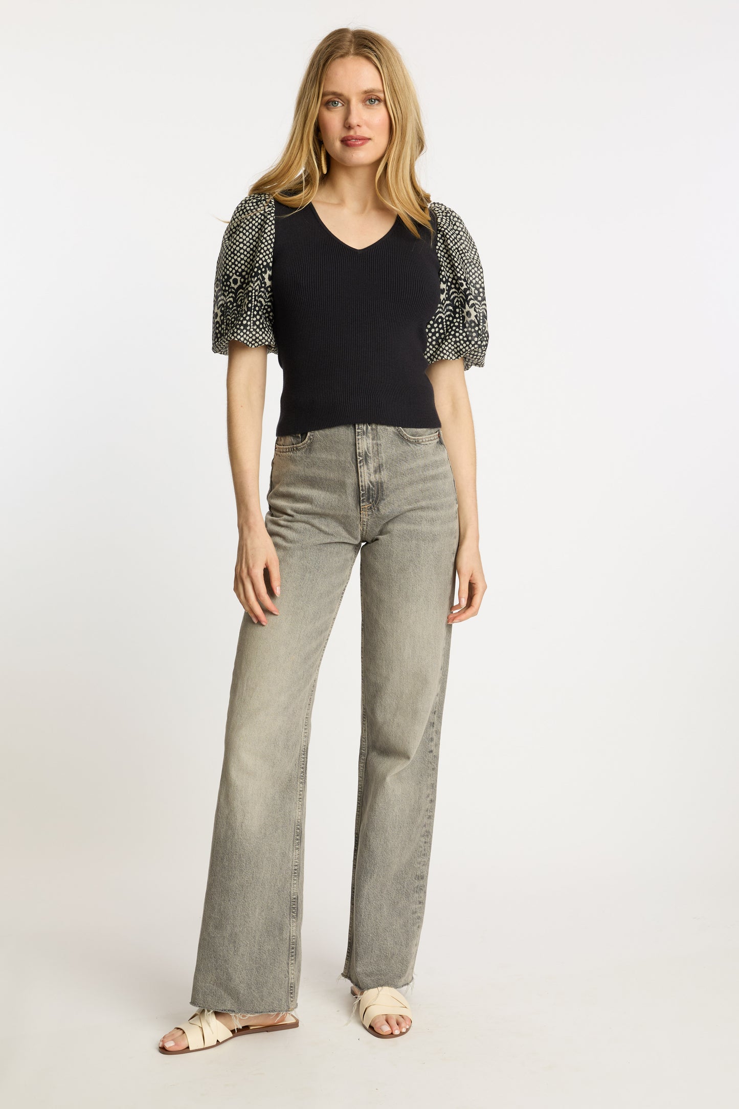 Andrea Top in Indigo Dot