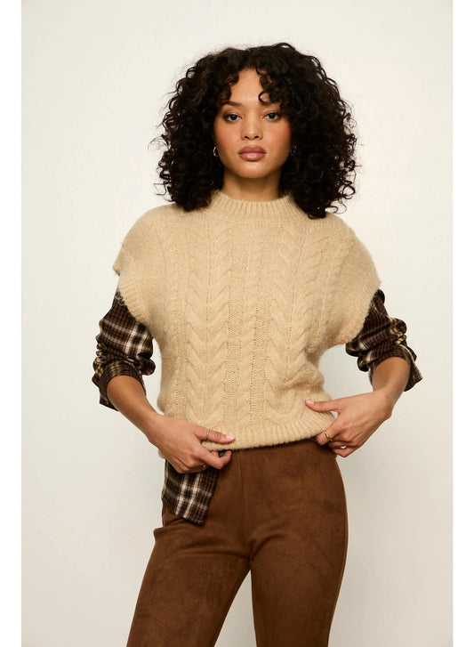 Cable Sweater Shell - Light Goldie