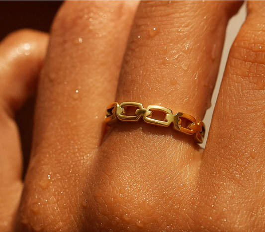 Billy Dainty Chain Ring - Gold - 5