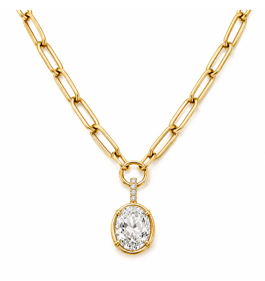 Satina Oval Necklace - Gold