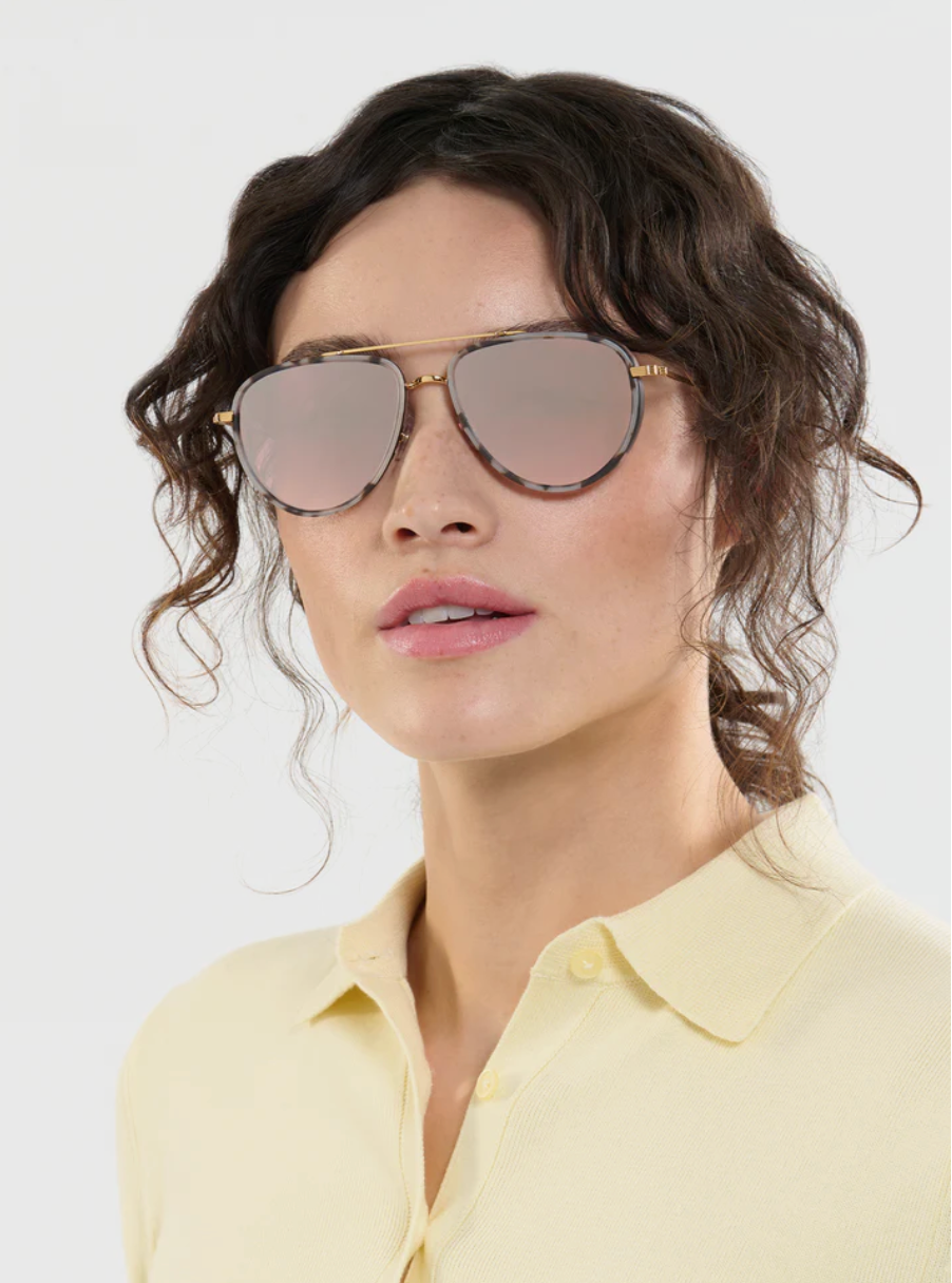 Coleman Sunglasses - 24K Matte Black/Matte Sunday Tortoise Mirrored