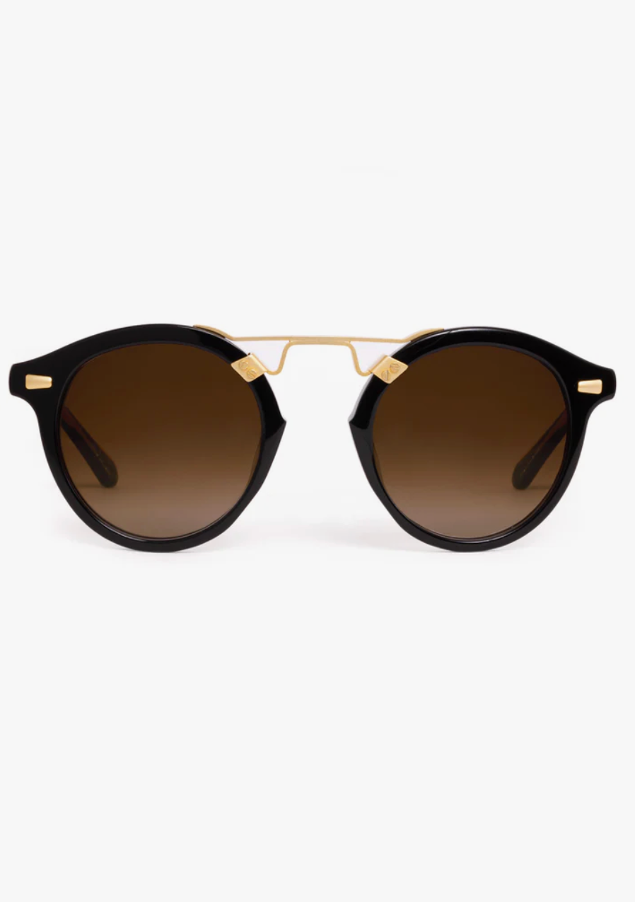 STL II Sunglasses - Black/Black Tea 18K