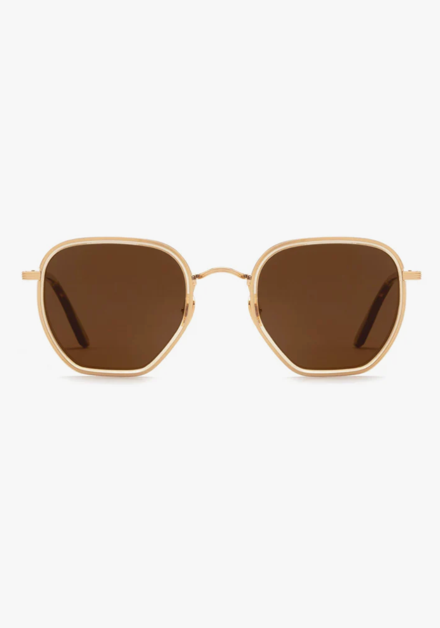 Pascal Sunglasses - 18K Titatium/Champagne/Rue Tortoise Polarized