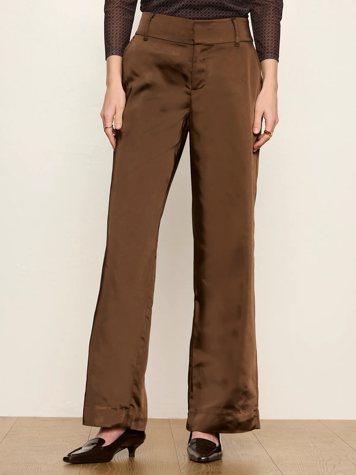 Spotlight Satin Trouser - Espresso Martini