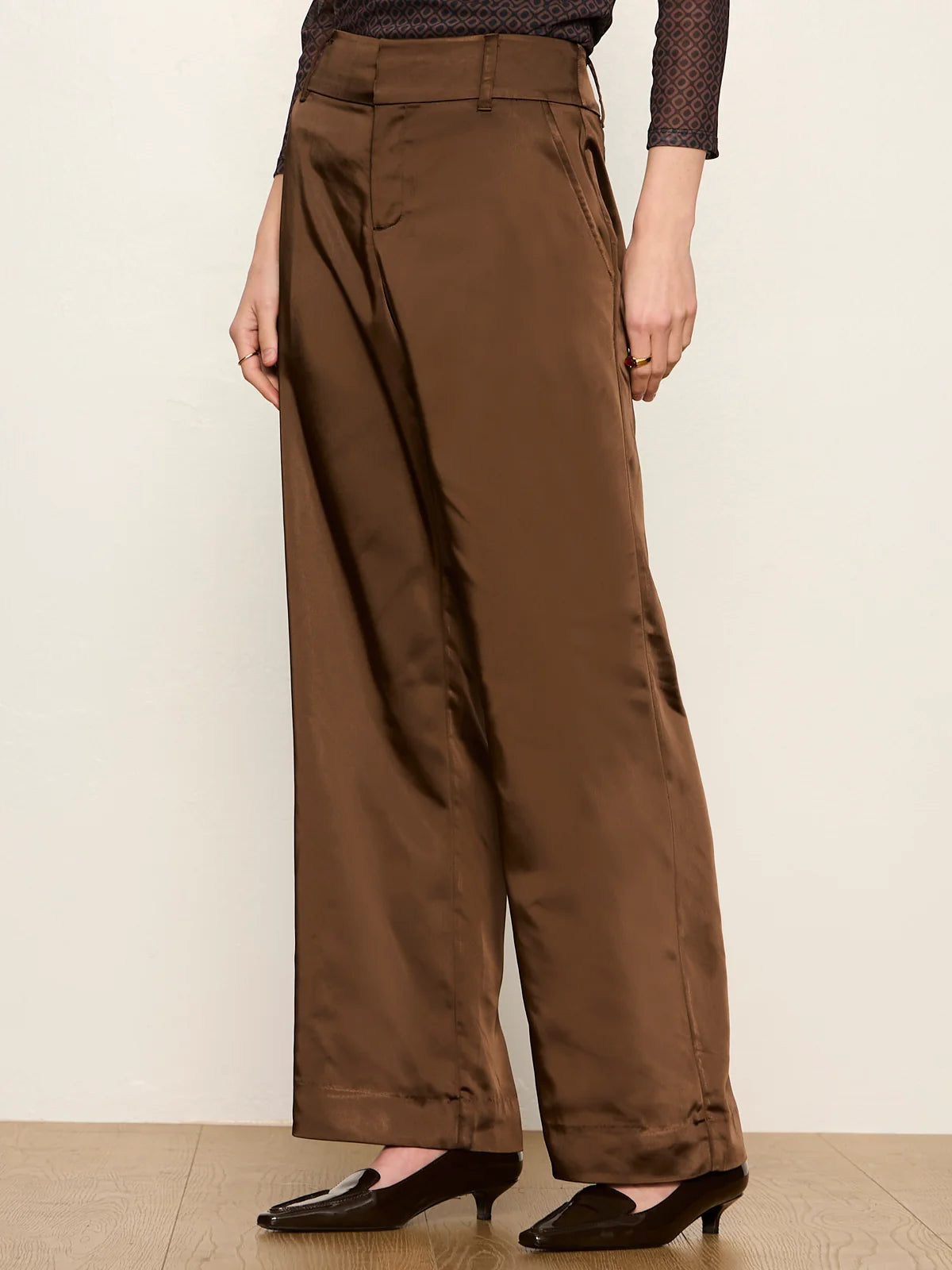 Spotlight Satin Trouser - Espresso Martini