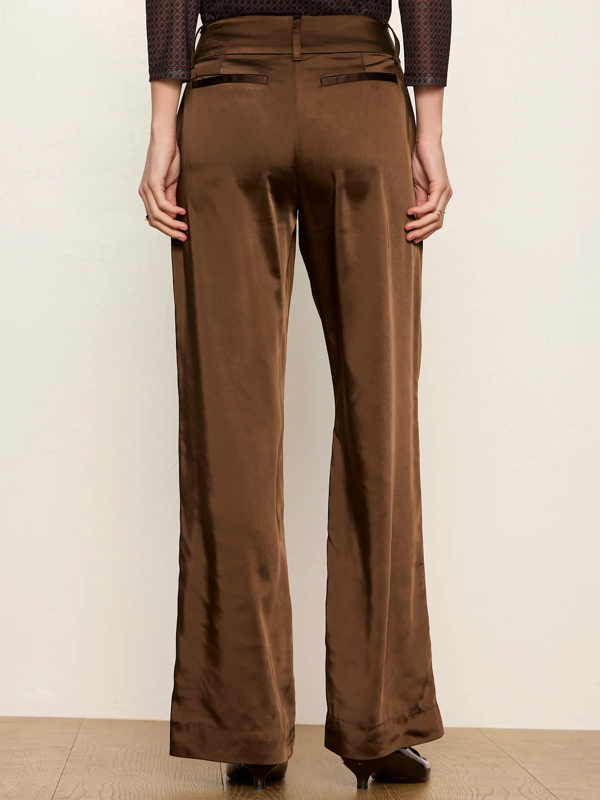 Spotlight Satin Trouser - Espresso Martini