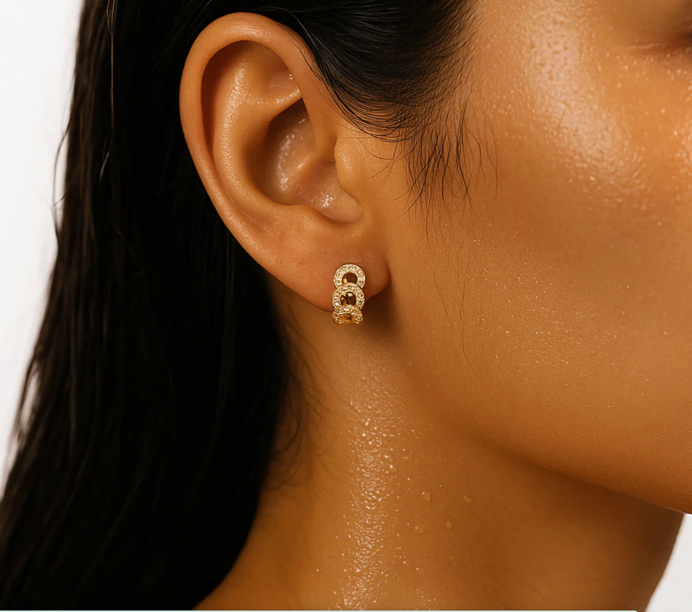 Anika Chain Huggie Hoop Earring - Gold