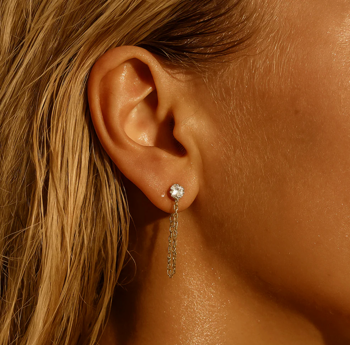 Sloane Chain Stud Earring - Gold