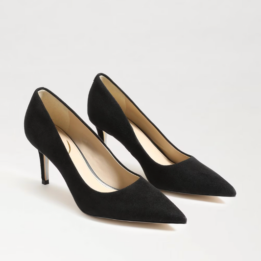 Vienna Pointed Toe Pump - Black Suede