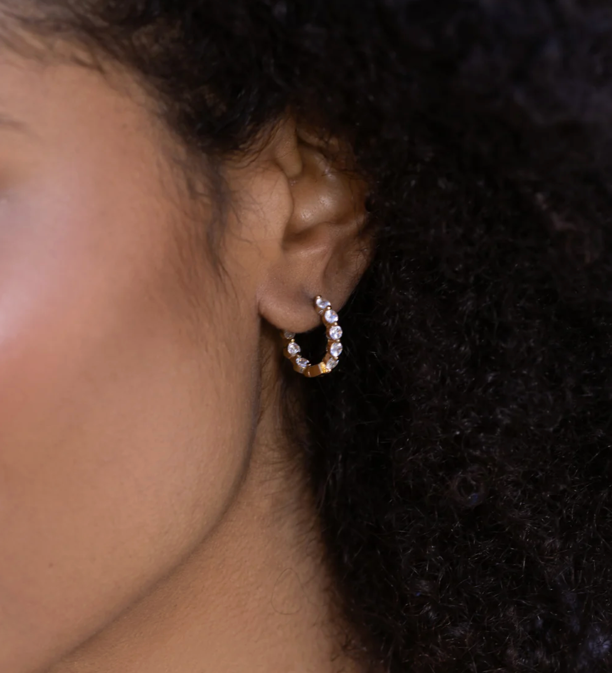 Shea Hoops - Gold/White CZ