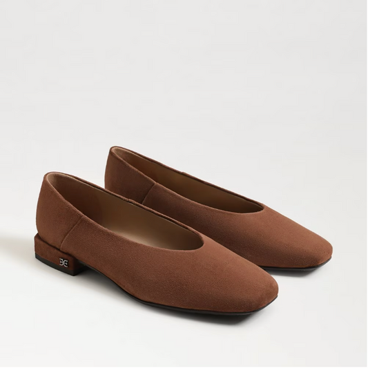 Kasey Square Toe Ballet Flat - Terra Toffee Suede