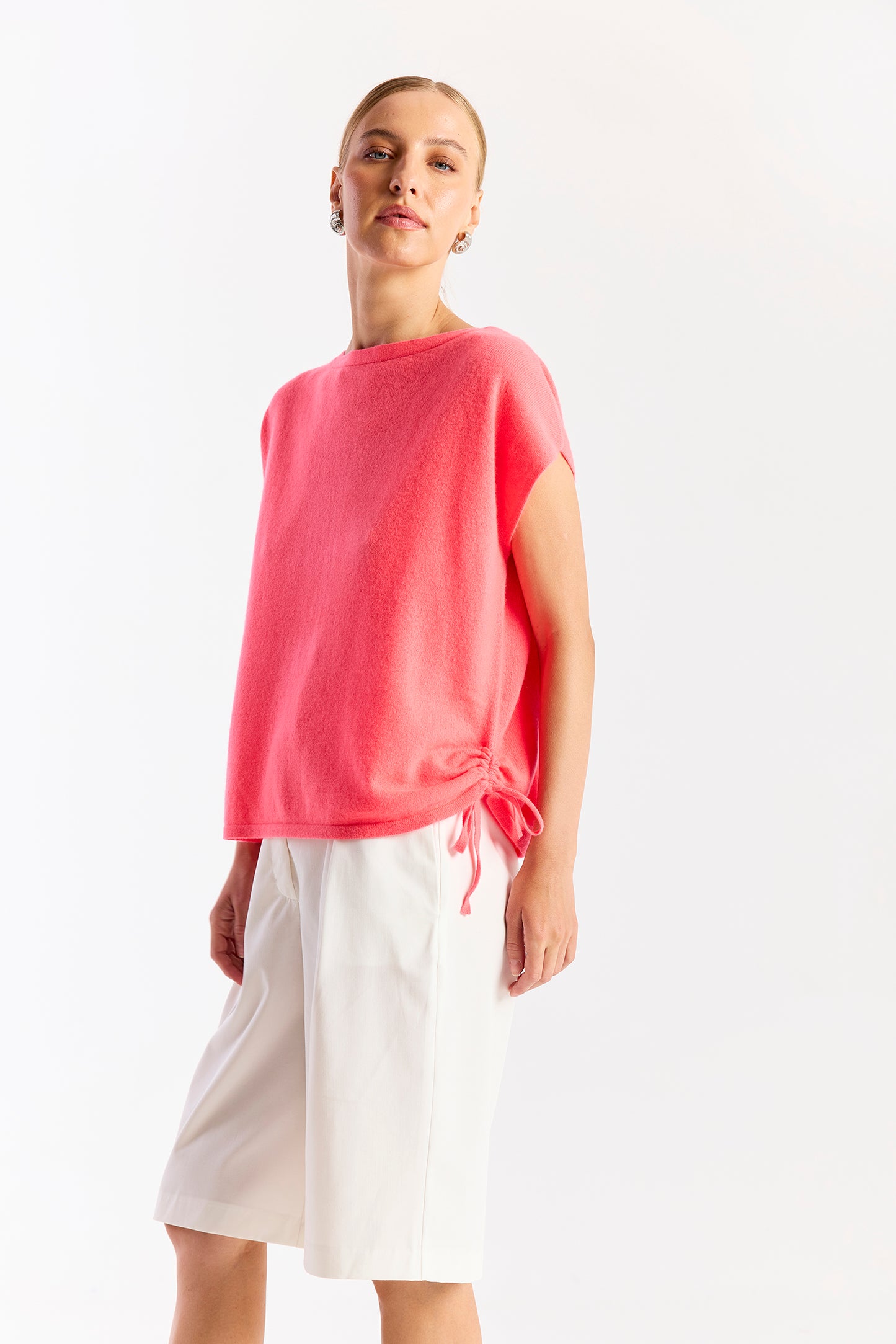 Off Shoulder Rouched Tee