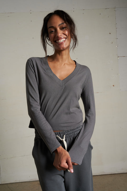 Fiona Long Sleeve Recycled V Neck
