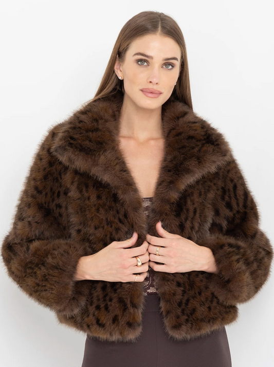Lexy Leopard Faux Fur Jacket