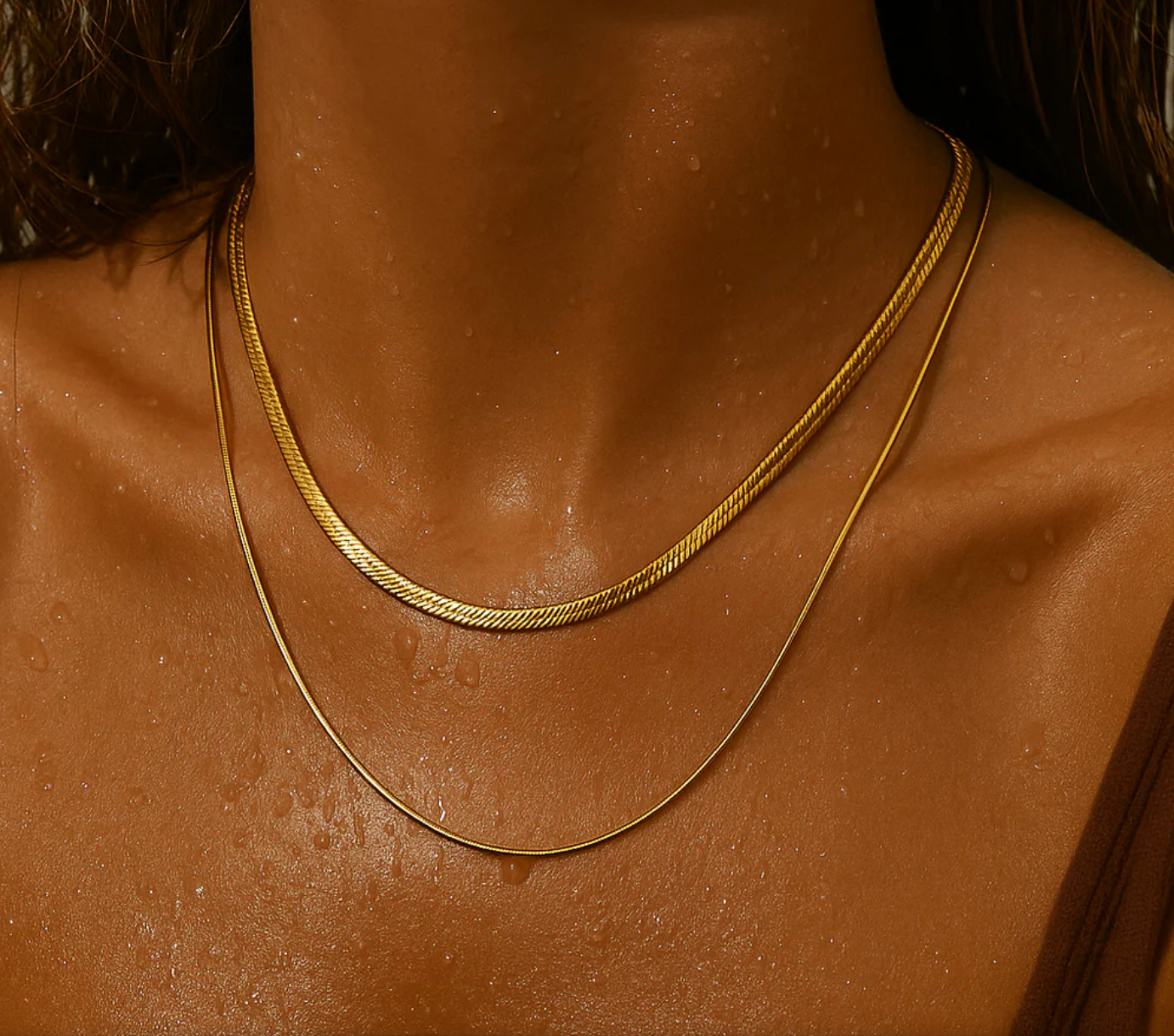 Cassia Double Chain Necklace - Gold