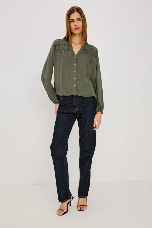 Cadence Top - Washed Olive