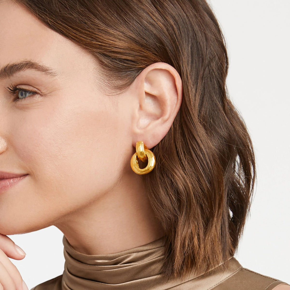 Cannes Doorknocker Earring - Gold