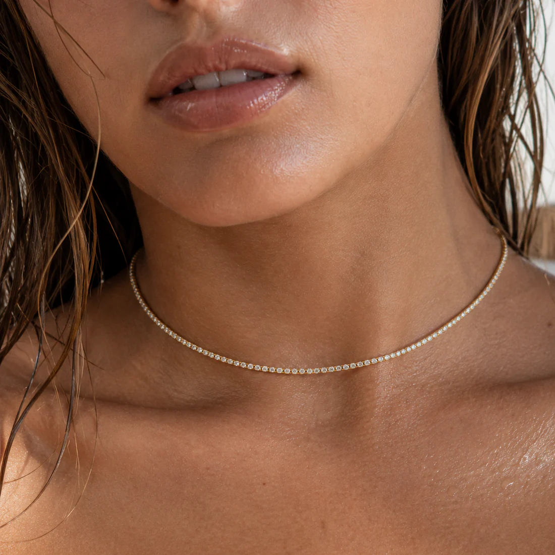 Camden Tennis Choker Necklace - Gold