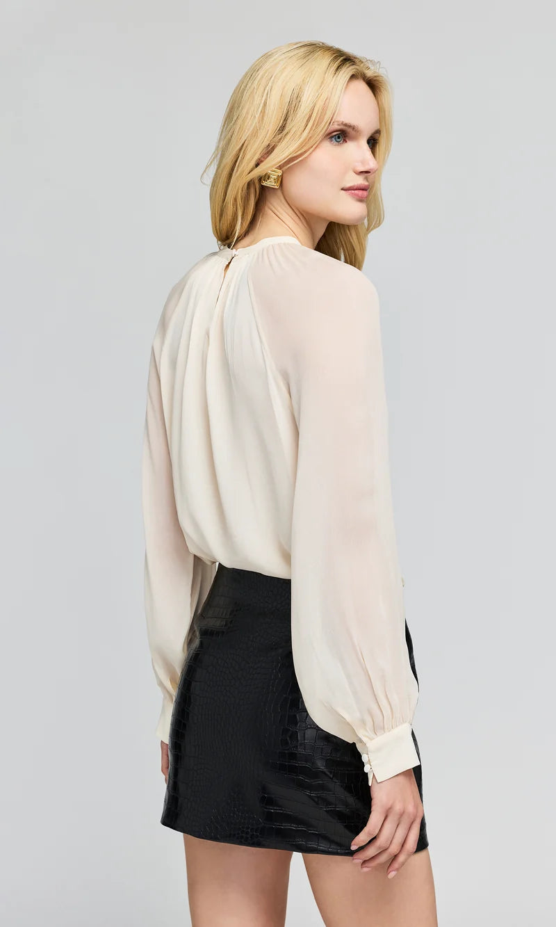 Aurelia Bow Blouse - Creme/Black