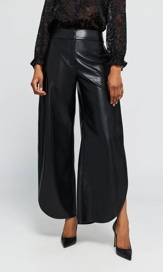 Keiko Vegan Leather Pants - Black