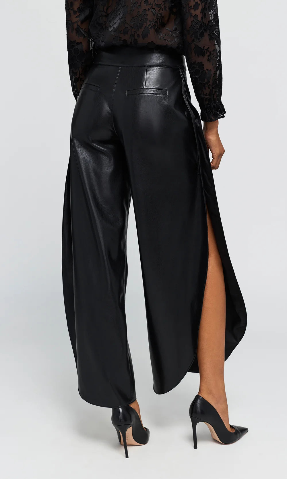 Keiko Vegan Leather Pants - Black
